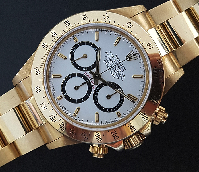 for eksempel Lave Moderne 1990 Rolex Daytona 18K Gold Wristwatch Ref. 16528