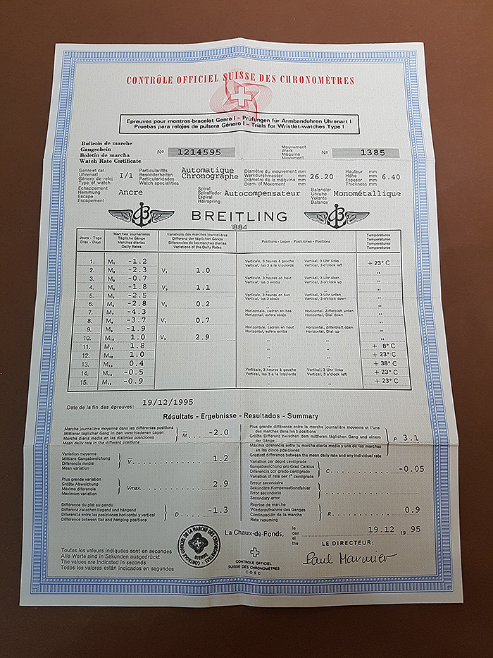 Breitling Navitimer Montbrillant Automatic 18K RG Chronograph Wristwatch Ref. H30030.1
