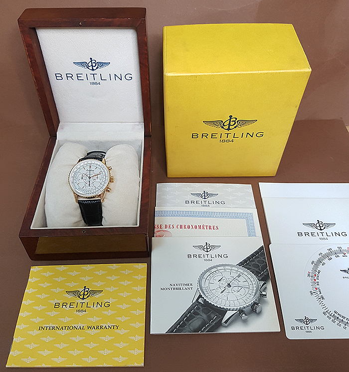 Breitling Navitimer Montbrillant Automatic 18K RG Chronograph Wristwatch Ref. H30030.1