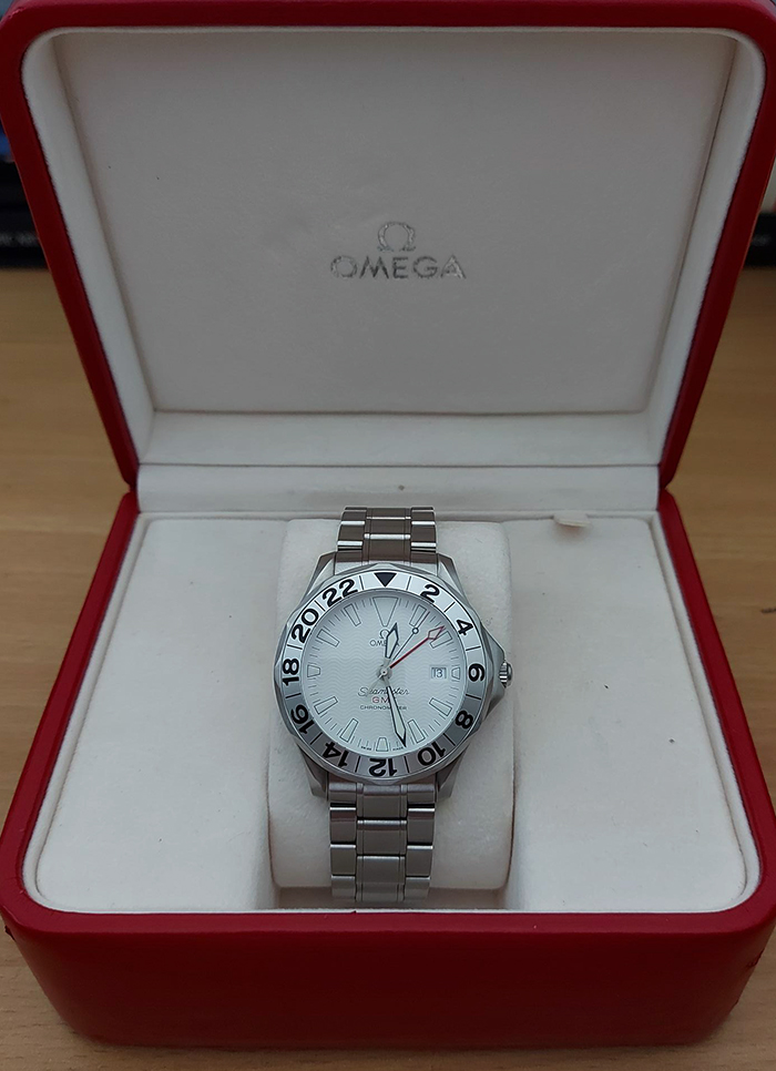 Omega Seamaster 300M GMT White Dial Wristwatch Ref. 2538.20
