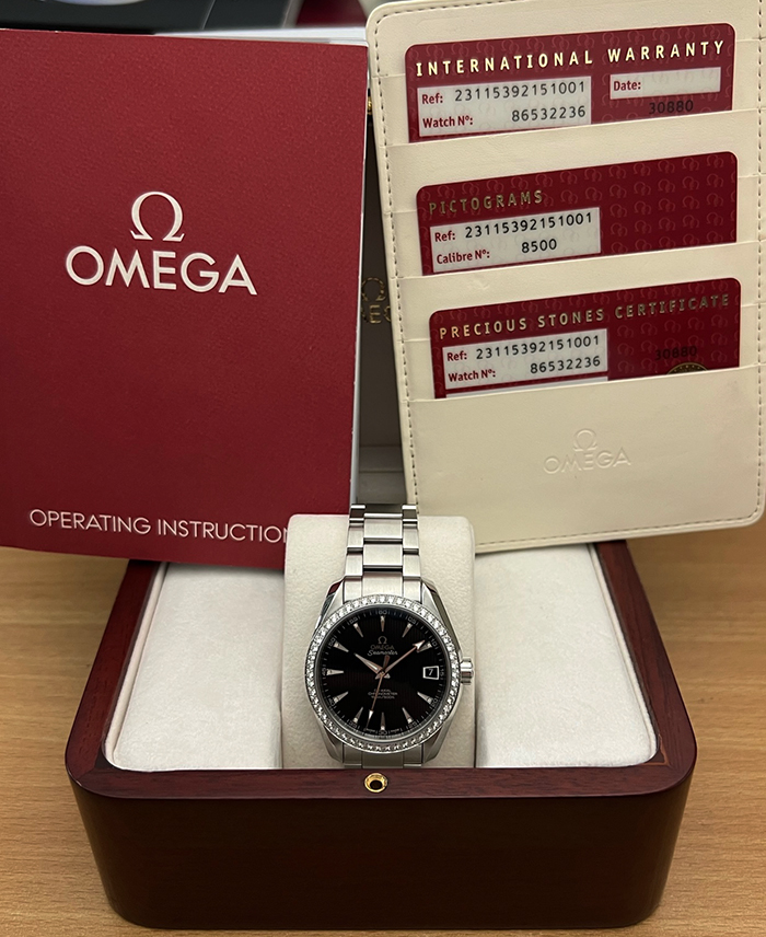 Omega Seamaster Aqua Terra 150M Co-Axial Diamond Bezel & Dial Wristwatch Ref. 231.15.39.21.51.001