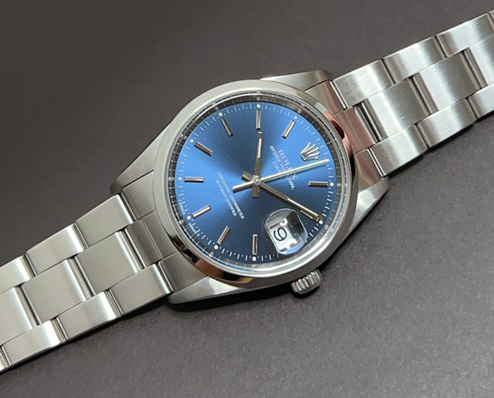 2000 BLUE Rolex Oyster Perpetual Date Midsize Wristwatch Ref. 15200