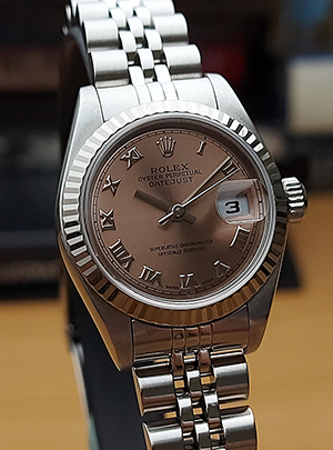 1999 Ladies' Rolex Datejust 18K White Gold Bezel Ref. 179174