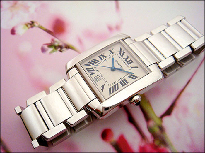 Cartier Tank Francaise 18K White Gold Large Wristwatch Ref. W50011S3