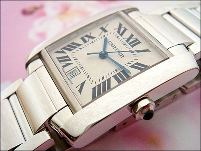 Cartier Tank Francaise 18K White Gold Large Wristwatch Ref. W50011S3