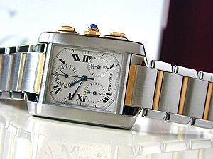 Unisex Cartier Tank Francaise MIDSIZE 18K YG/SS Chronograph Ref. W51004Q4