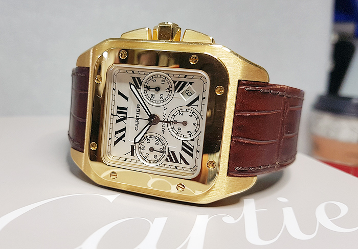 Cartier Santos 100XL Yellow Gold Auto 