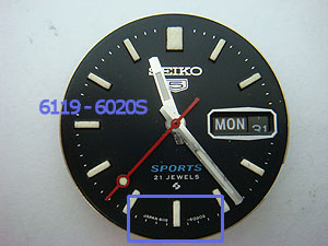 7S26 Seiko dial reference number