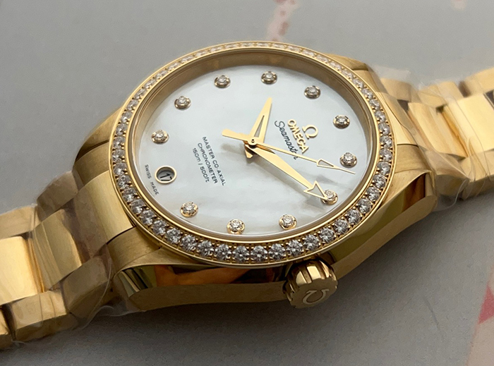 Omega Seamaster Aqua Terra 18K Yellow Gold &amp; Diamond Bezel/Dial Wristwatch Ref. 231.55.39.21.55.002