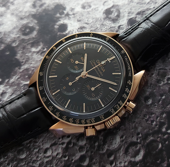 Omega Speedmaster 18K Rose Gold Moonwatch Co-Axial Chronograph Ref. 310.63.42.50.01.001