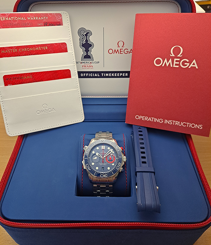 Omega Seamaster Diver 300M 36th America's Cup Auckland 2021 Edition Ref. 210.30.44.51.03.002