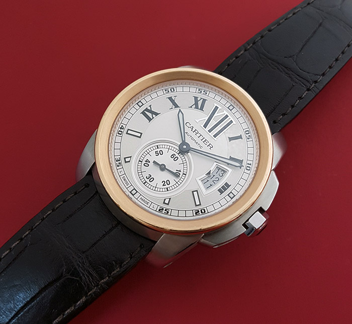 Cartier Calibre de Cartier 18K Rose Gold/Steel Wristwatch Ref. W7100011