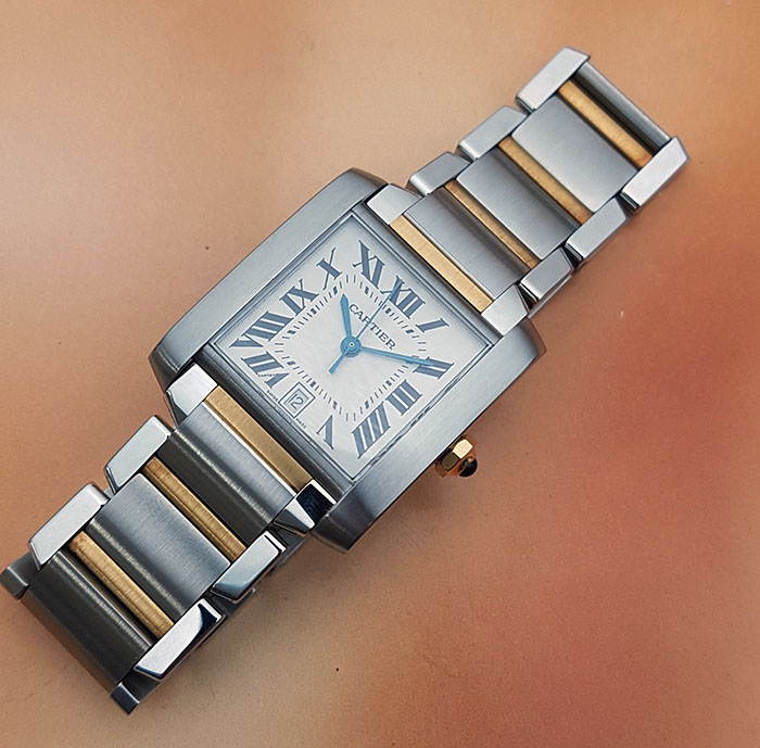Cartier Tank Francaise 18K YG/SS Large Size Wristwatch Ref. W51005Q4