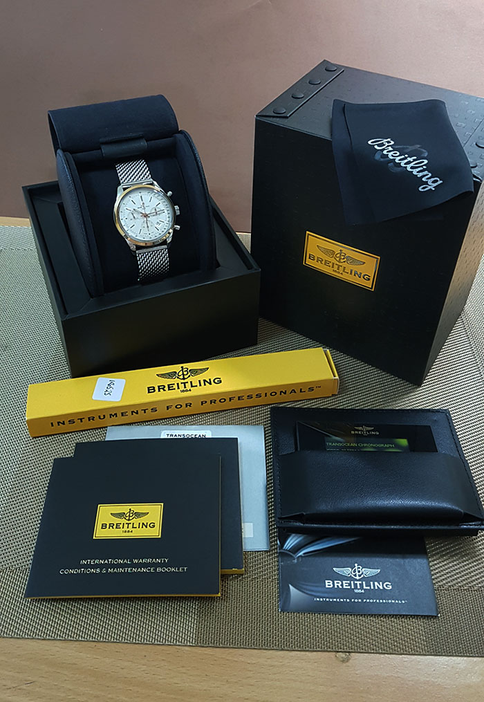 Breitling Transocean Chronograph SS & 18K RG Wristwatch Ref. UB015212/G777