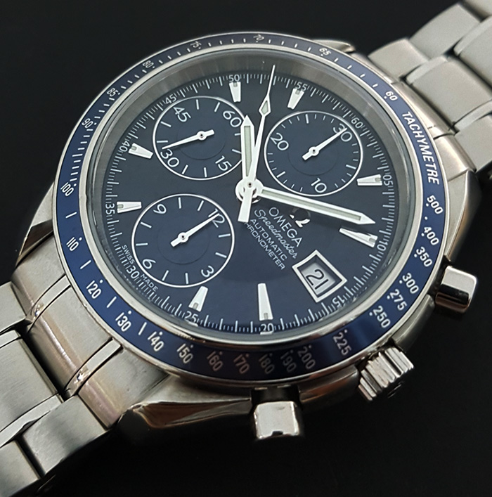 Omega Speedmaster Automatic Date Blue Wristwatch Ref. 3212.80