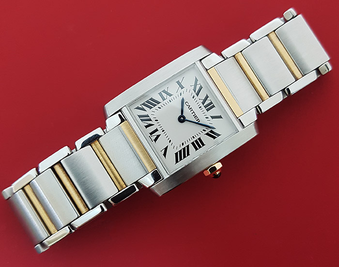 Ladies' Cartier Tank Francaise 18K YG/SS Midsize Quartz Wristwatch Ref. W51006Q4
