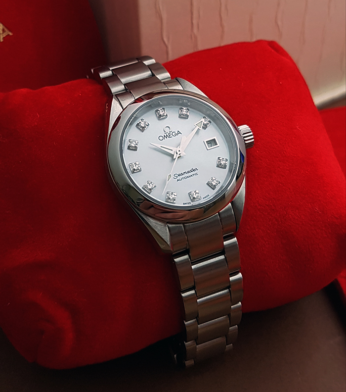 Omega Seamaster Aqua Terra Automatic Diamond Dial Wristwatch Ref. 2563.75