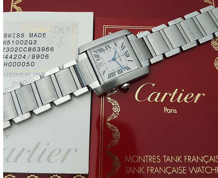 Ladies' Cartier Tank Large Size Automatic Wristwatch Ref. W51002Q3