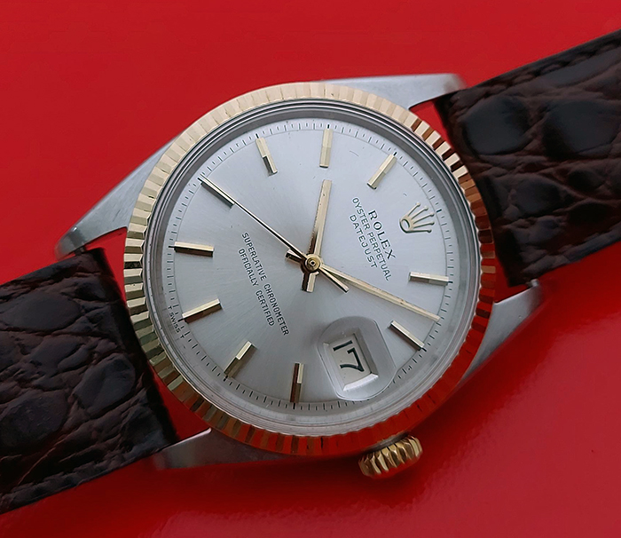 1967. Rolex Datejust 18K gold bezel / steel Ref. 1601