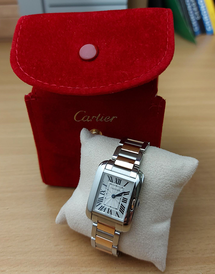 Ladies' Cartier Tank Anglaise Small SS/RG Wristwatch Ref. W5310036