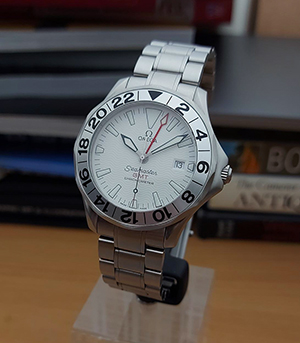 Omega Seamaster 300M GMT White Dial Wristwatch