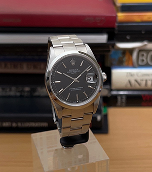 2002 BLACK Rolex Oyster Perpetual Date Midsize Wristwatch