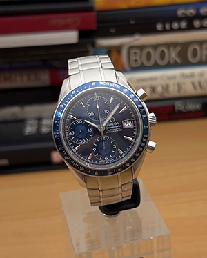 BLUE Omega Speedmaster Automatic Date Wristwatch