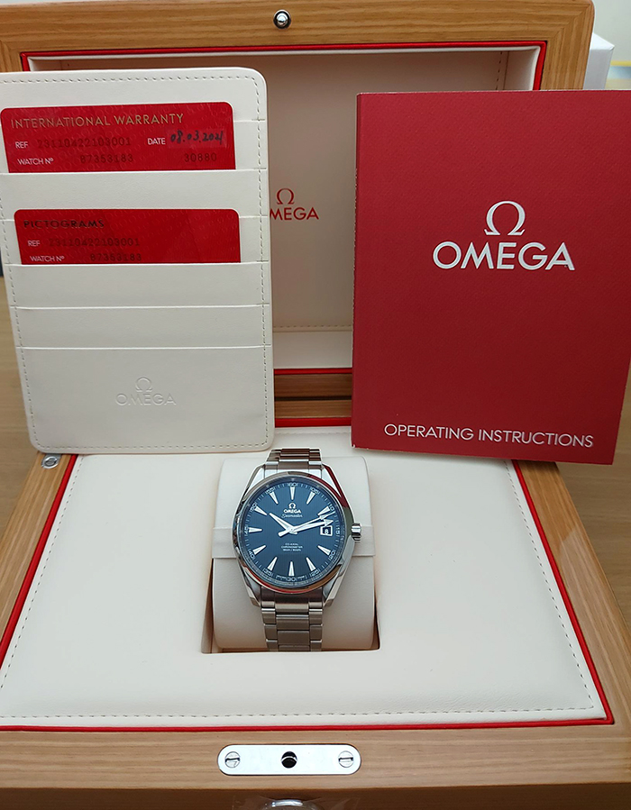 BLUE Omega Seamaster Aqua Terra Co-Axial 150M Wristwatch Ref. 231.10.42.21.03.001