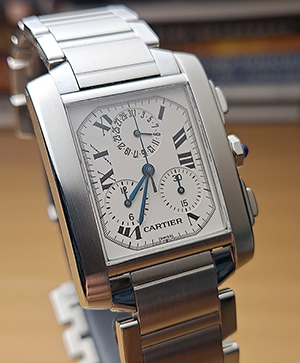 Large Cartier Tank Francaise Chronograph Wristwatch Ref. W51001Q3