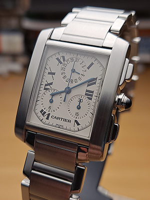 Large Cartier Tank Francaise Chronograph Wristwatch Ref. W51001Q3