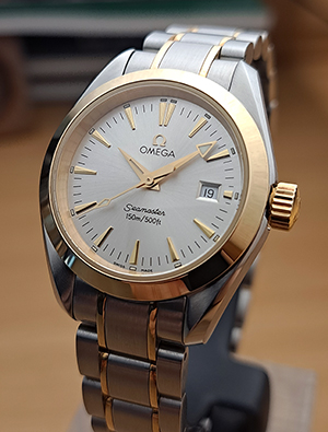 Ladies' Omega Seamaster Aqua Terra Quartz YG/SS