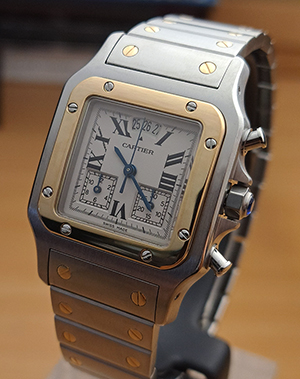Cartier Santos Galbée Chrono Reflex YG/SS Wristwatch