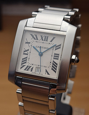 Large Cartier Tank Automatic Wristwatch