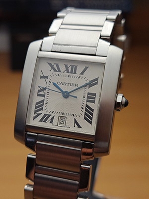 Large Cartier Tank Automatic Wristwatch