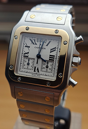 Cartier Santos Galbée Chrono Reflex YG/SS Wristwatch