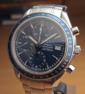 BLUE Omega Speedmaster Automatic Date Wristwatch Ref. 3212.80