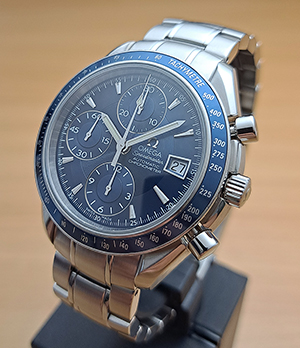 BLUE Omega Speedmaster Automatic Date Wristwatch Ref. 3212.80