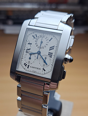 Large Cartier Tank Francaise Chronograph Wristwatch Ref. W51001Q3