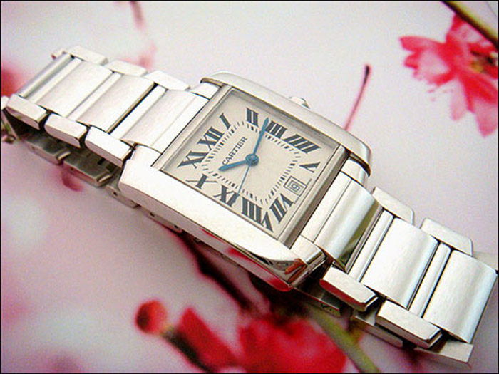 Cartier Tank Francaise 18K White Gold Large Wristwatch Ref. W50011S3