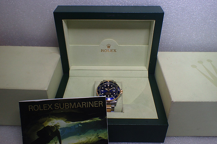 Rolex Submariner 18k YG/SS Blue dial Ref. 16613