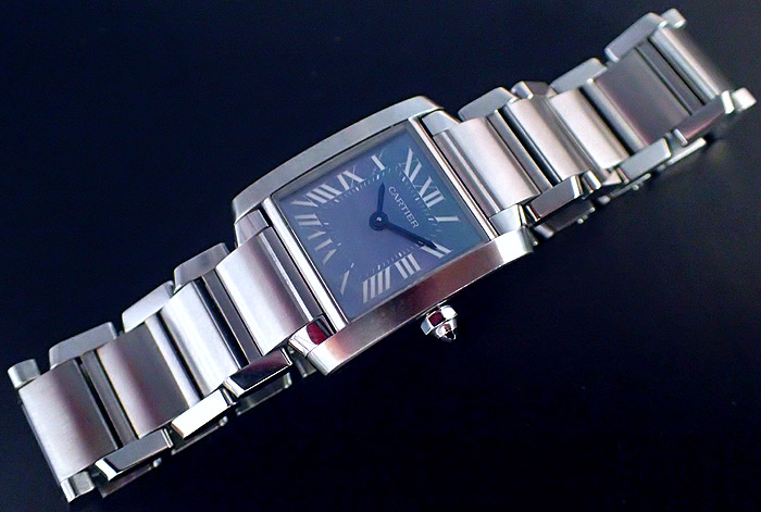 Ladies' Cartier Tank Francaise Blue Shell Wristwatch Ref. W51034Q3