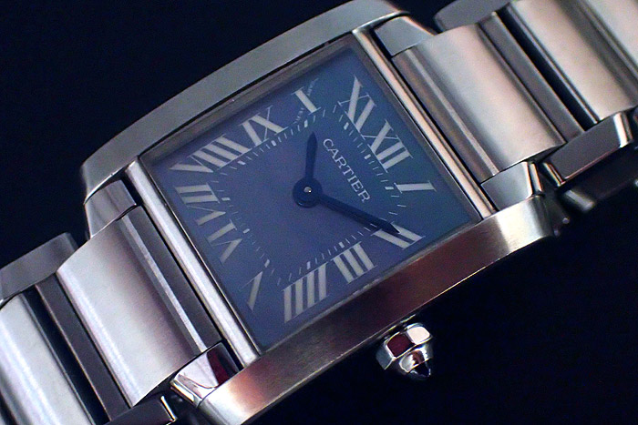 Ladies' Cartier Tank Francaise Blue Shell Wristwatch Ref. W51034Q3
