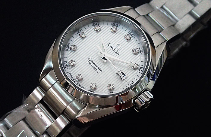 Ladies Omega Seamaster Diamond Face Watch Ref. 231.10.30.61.55.001