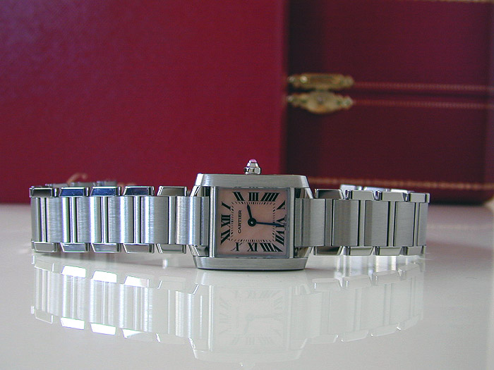 Cartier Tank Francaise Pink Mother Of Pearl Ladies Quartz Watch W51028Q3