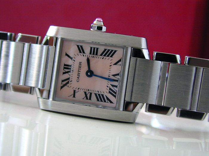 Cartier Tank Francaise Pink Mother Of Pearl Ladies Quartz Watch W51028Q3