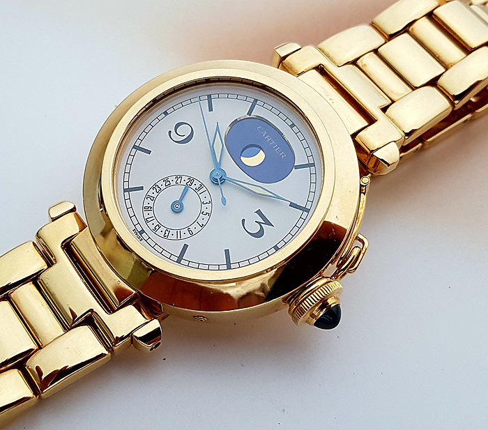 Cartier Pasha Phase De Lune 18K YG Wristwatch Ref. W3005351