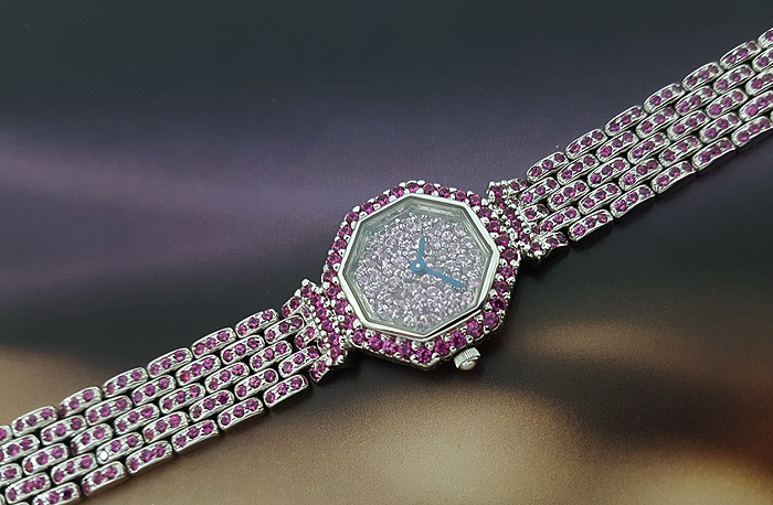 2006 Austern & Paul 18K White Gold Pink Sapphire Ladies' Wristwatch