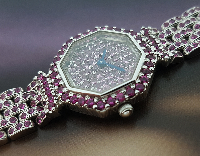 2006 Austern & Paul 18K White Gold Pink Sapphire Ladies' Wristwatch