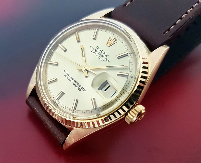 1969 Rolex Oyster Perpetual Datejust 18K Gold Wristwatch Ref. 1601/8