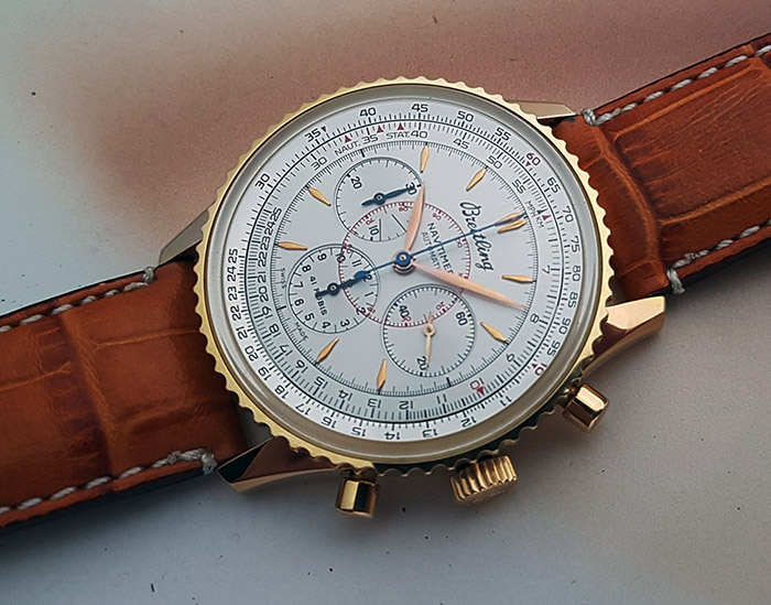 Breitling Navitimer Montbrillant Automatic 18K RG Chronograph Wristwatch Ref. H30030.1
